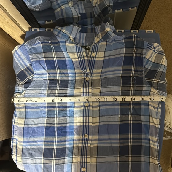Lauren Ralph Lauren women’s blue plaid button up - Picture 4 of 4